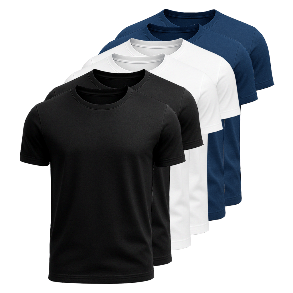 Set mit 6 ägyptischen Baumwoll-T-Shirts