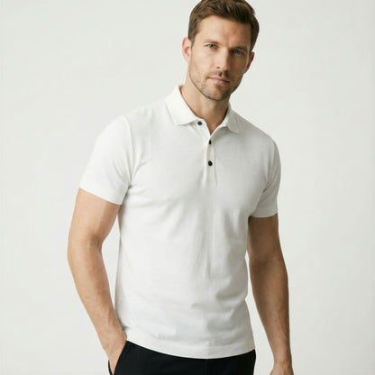 Camisa Polo Masculina em Seda Gelo