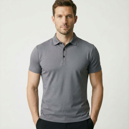 Camisa Polo Masculina em Seda Gelo