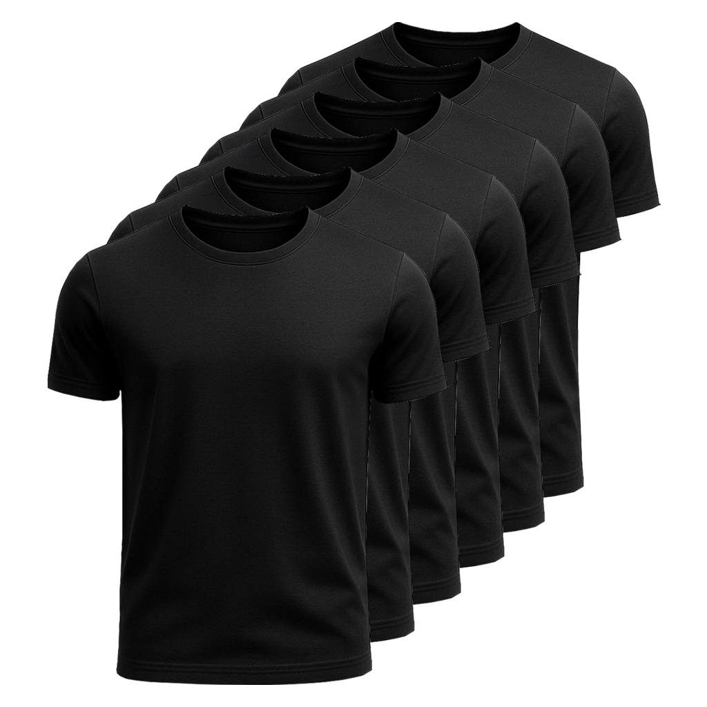 Set mit 6 ägyptischen Baumwoll-T-Shirts