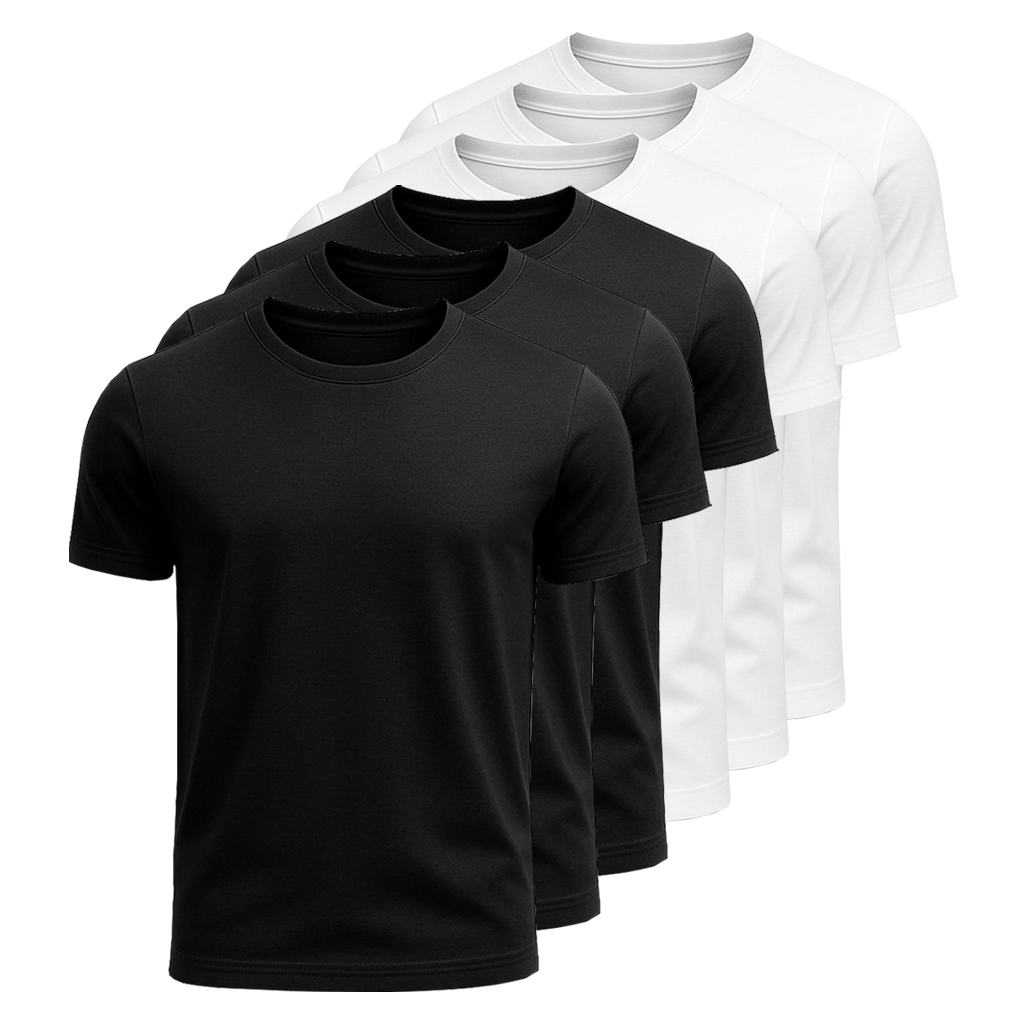 Set mit 6 ägyptischen Baumwoll-T-Shirts