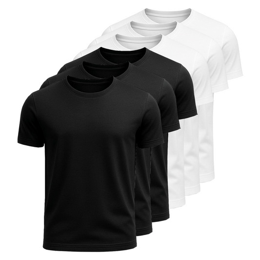 Set mit 6 ägyptischen Baumwoll-T-Shirts