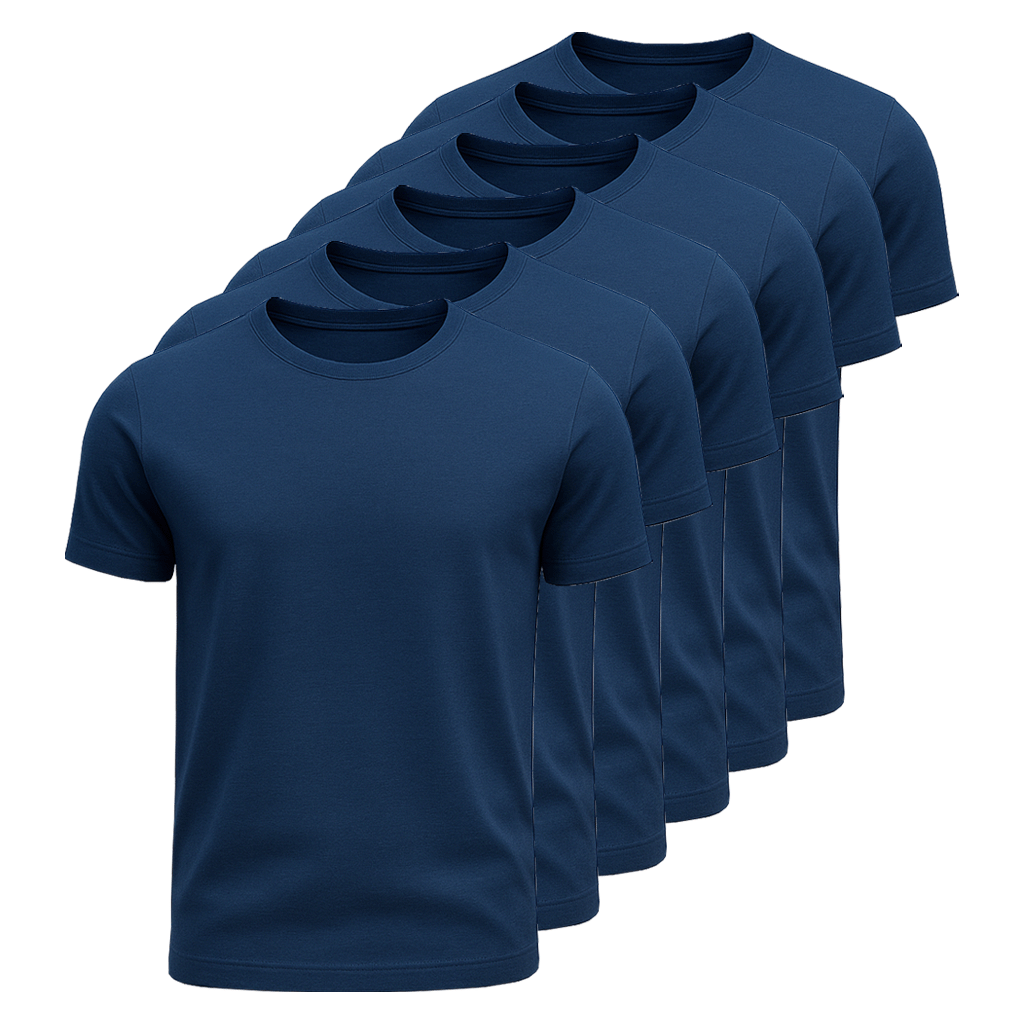 Set mit 6 ägyptischen Baumwoll-T-Shirts