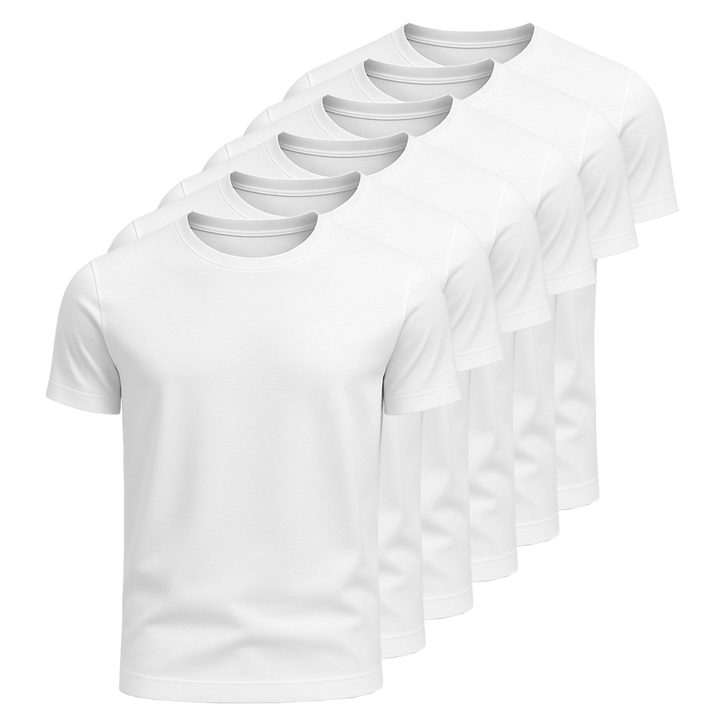 Set mit 6 ägyptischen Baumwoll-T-Shirts