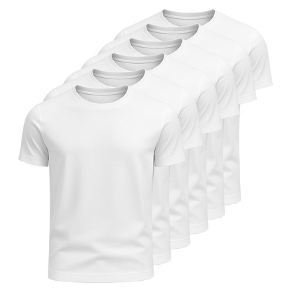 Set mit 6 ägyptischen Baumwoll-T-Shirts