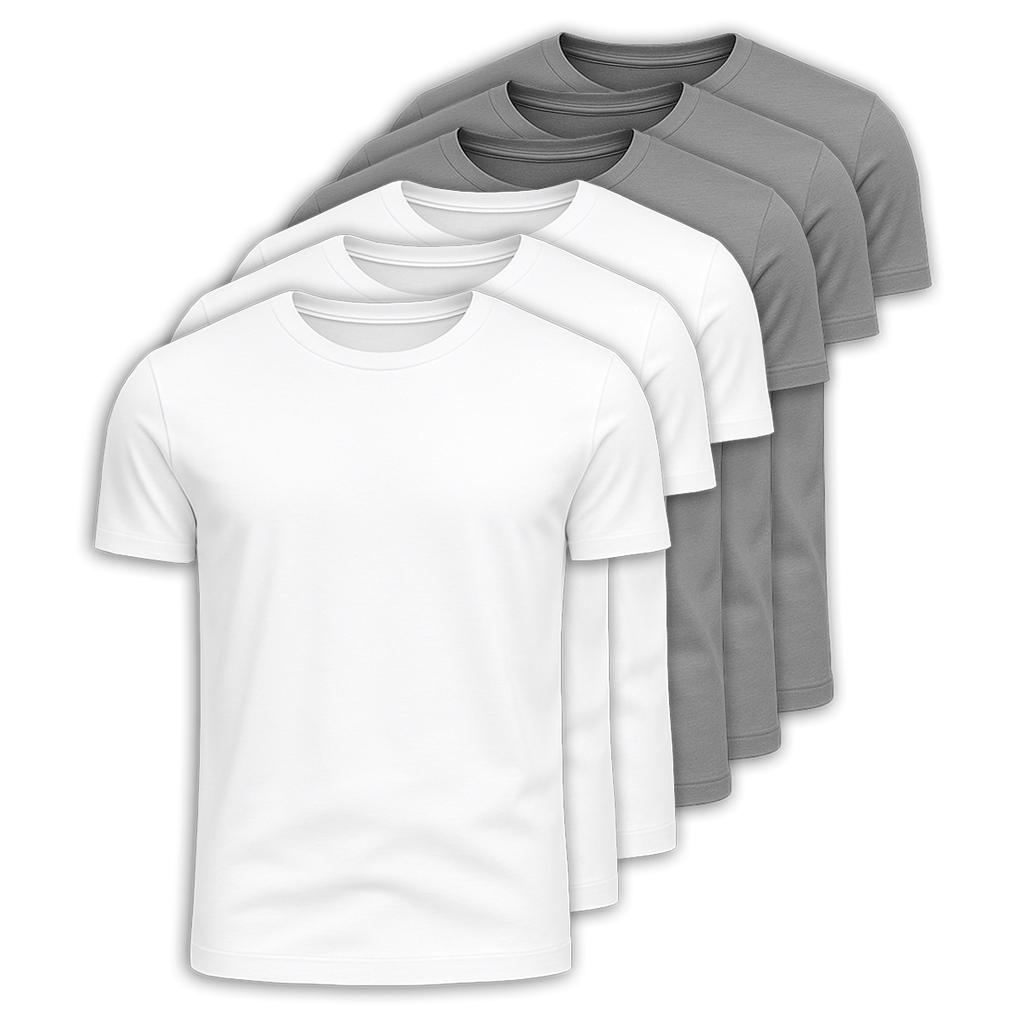 Set mit 6 Premium-Pima-T-Shirts