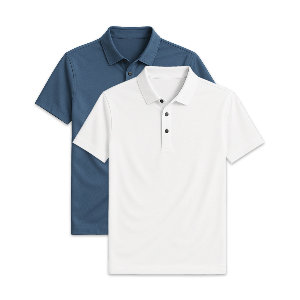 Conjunto 2 Camisas Polos em Seda Gelo